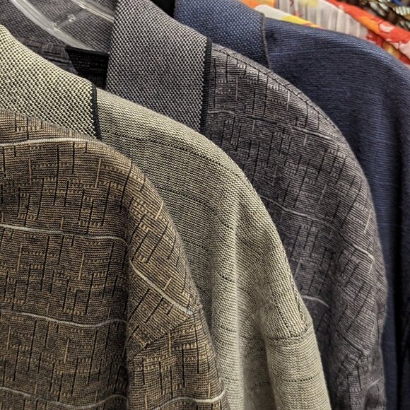 Haggar Men Shirt Short-sleeve Knit Button Neck Pullover Blue Pattern, Size S - Picture 4 of 4